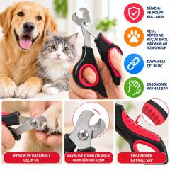 Büyük Irk Köpek Kedi Çelik Uçlu Evcil Hayvan Tırnak Makası Pati Bakım Aleti Ergonomik Kaymaz (adet fiyatıdır)