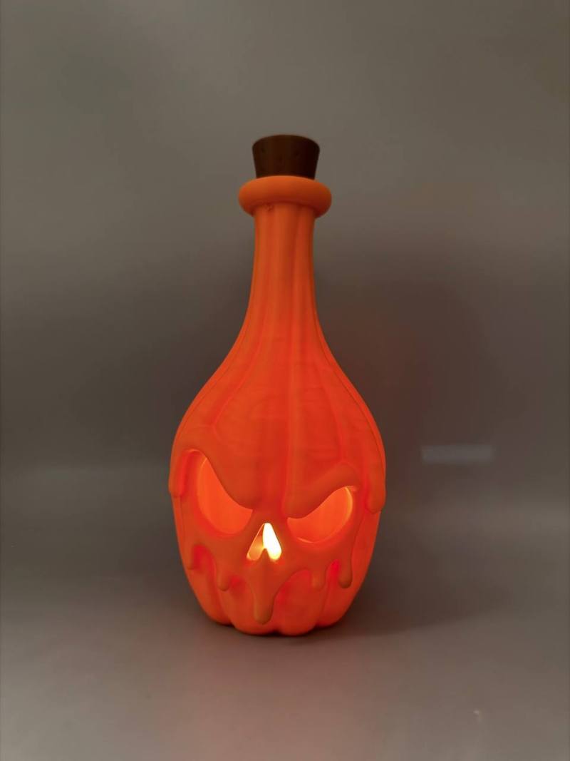3D Baskı Balkabağı Şişe Süsü Cadılar Bayramı Dekoratif Şişe Kapağı