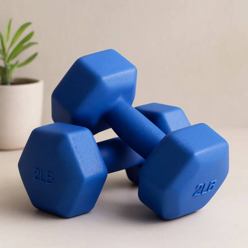 5 kg Plastik Köşeli Dambıl - 2'li Set