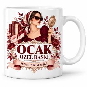 Ocak Özel Baskı Hanımefendi Tasarımlı Porselen Kupa - MODEL 1166