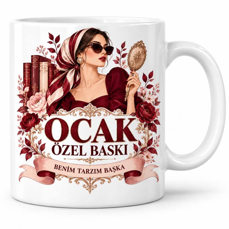Ocak Özel Baskı Hanımefendi Tasarımlı Porselen Kupa - MODEL 1166