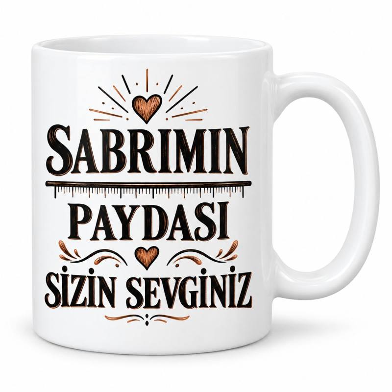Matematik Molasının Payı Tasarımlı Porselen Kupa - MODEL 1222