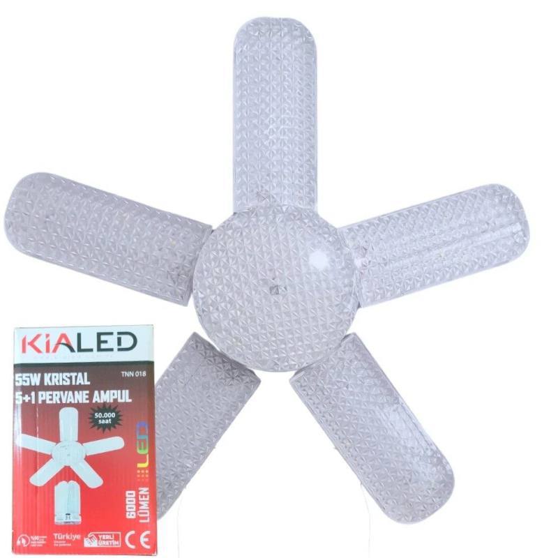 55W KIALED 5+1 Kristal Pervane Ampul – 6000 Lümen | Toptan LED Aydınlatma