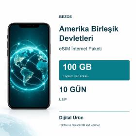 Amerika Birleşik Devletleri eSIM İnternet Paketi 100 GB 10 Gün - USIP