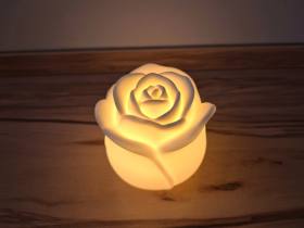 3D Baskı Romantik Gül Formlu Tealight Mumluk Dekoratif Mum Tutucu