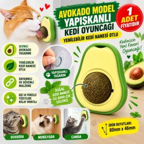 Avokado Model Yapışkanlı Kedi Oyuncağı Yenilebilir Kedi Nanesi Otu (adet fiyatıdır)