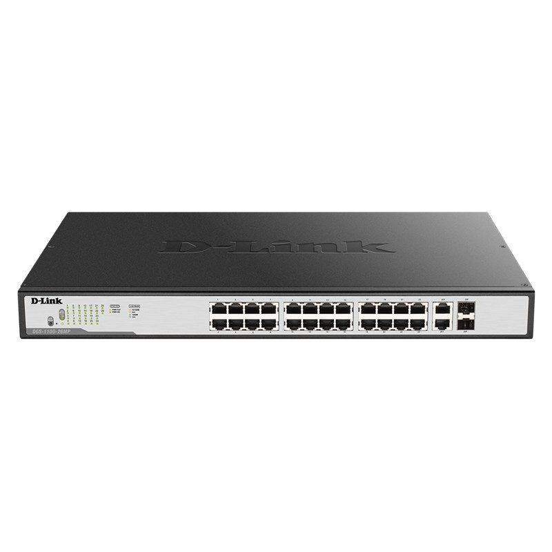 D-LINK DGS-1100-26MPV2 24 PORT GIGABIT 2X1GB SFP 2X1GB RJ45 COMBO YÖNETİLEBİLİR 370W POE SWITCH
