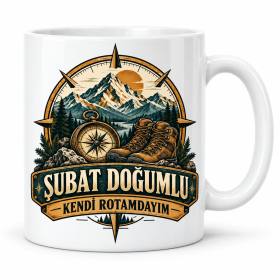 Şubat Beyefendi Rotası Tasarımlı Porselen Kupa - MODEL 1249