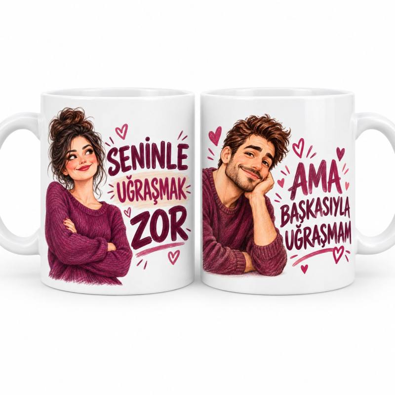 Tatlı Terslik 2'li Porselen Kupa Seti - MODEL 1247