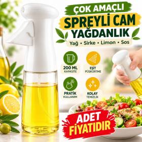 Çok Amaçlı Cam Şişe Püskürtmeli Dağıtıcı Yağdanlık Limonluk Sirke Sosluk Spreyi Beyaz (adet fiyatıdır)