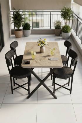 Mutfak Masası 4 Sandalyeli Set 110x70 cm Modern Bahçe Cafe Masa Takımı 4 Kişilik Tedy 9883 Anstrasit