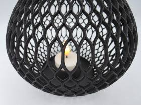 3D Baskı Izgara Desenli Büyük Boy Tealight Mumluk Dekoratif Mum Tutucu