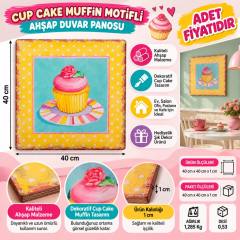 Duvar Panosu 40*40 Cup Cake Muffin Motifli Duvar Süsü (adet fiyatıdır)
