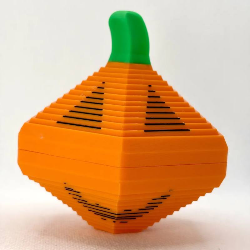 3D Baskı Balkabağı Altıgen Fidget Çift Taraflı Cadılar Bayramı Stres Oyuncağı Turuncu Yeşil