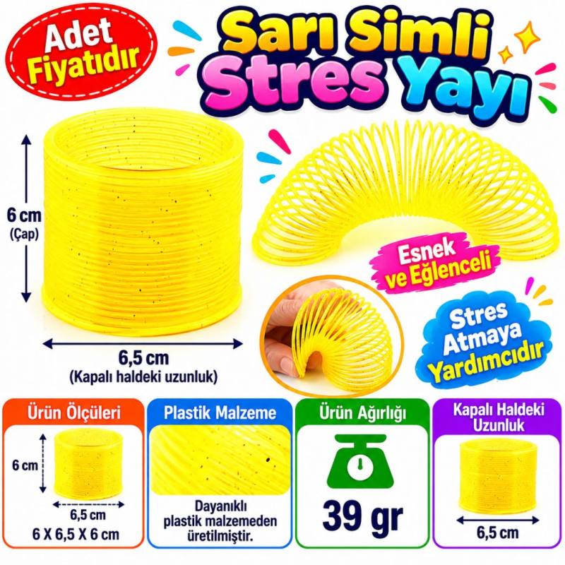 Sarı Simli Stres Yayı (adet fiyatıdır)