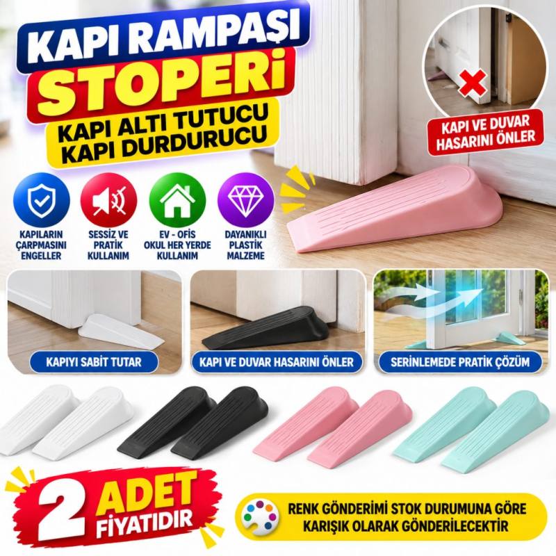 Kapı Rampası Stoperi Kapı Altı Tutucu Kapı Durdurucu (2 Adet)