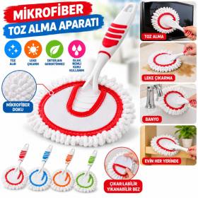 Mikrofiber Duster Toz Leke Kir Alıcı Temizleyici Tutacaklı Temizlik Bezi Aparatı Malzemesi(adet fiyatıdır)