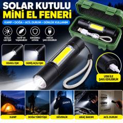 Kutulu Mini El Feneri – Taşınabilir LED Kamp ve Acil Durum El Lambası Plastik Gövde