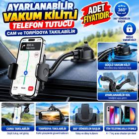 Ayarlanabilir Vakum Kilitli Cam Ve Torpidoya Takılabilen Telefon Tutucu