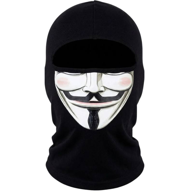 Unisex Anonymous Baskılı Balaklava 1 Adet Tek Beden Viskoz Kask İçi Motosiklet Maskesi