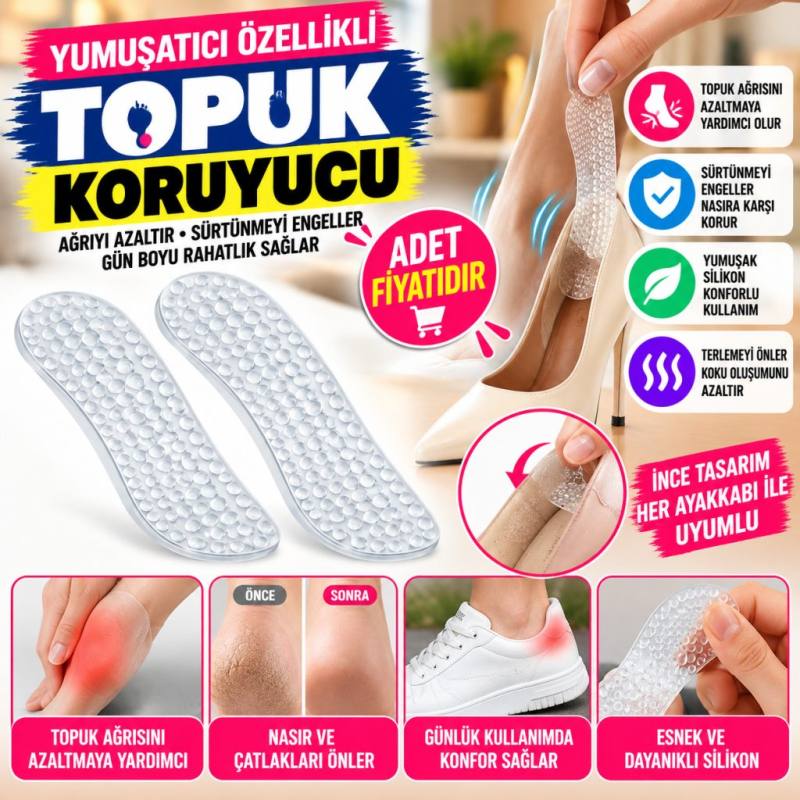 Yumuşatıcı Özellikli Topuk Ağrısını Gidermeye Yardımcı Çok Amaçlı Ortapedik İnce Tasarımlı (adet fiyatıdır)