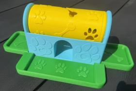 3D Baskı Köpek Ödül Mamalı Zeka Oyuncağı Döner Silindirli Ödül Dağıtıcı Sarı Mavi Yeşil