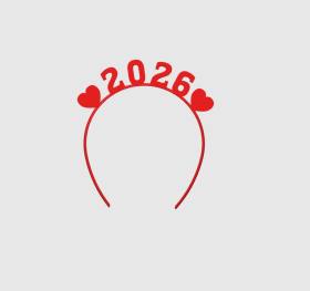 3D Baskı 2026 Yeni Yıl Saç Bandı Yılbaşı Parti Aksesuarı Taç Bandı (2027 Yapılabilir)