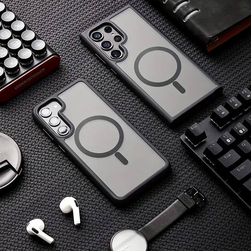 Samsung S24 – Kılıf Metal Tuşlu Sert PC Arka Yüzey Wireless Şarj Özellikli Flet Magsafe Kılıf