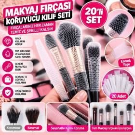 Makyaj Far Allık Kontür Eyeliner Fırça Malzemeleri Ürünleri Koruyucu File Kapak Örgü Kılıf S