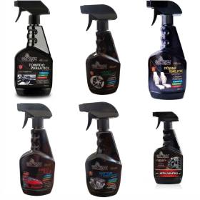 6'lı Araç Bakım Seti Torpido Jant Döşeme Motor Lastik Parlatıcı Hızlı Cila Spreyi 500 ml