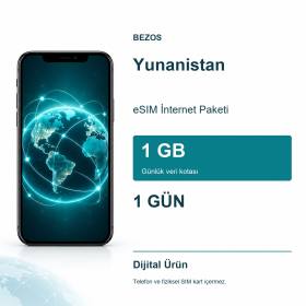Yunanistan eSIM İnternet Paketi Günlük 1 GB 1 Gün