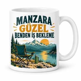 Kamp Sandalyesi Hükmü Tasarımlı Porselen Kupa - MODEL 1216