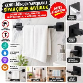 Kendiliğinden Yapışkanlı Siyah Çubuk Havluluk (adet fiyatıdır)