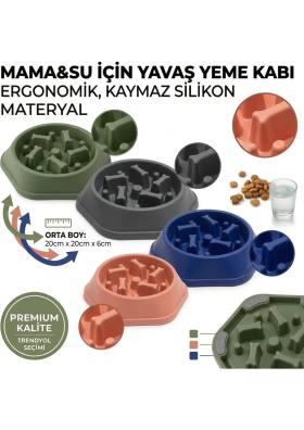 Patibon Kedi Köpek Yavaş Besleyici Mama Kabı - Anti-Boğulma & Sağlıklı Beslenme - ÇOK RENKLİ