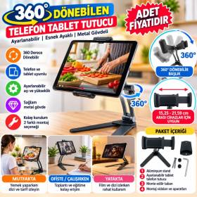 360 Derece Dönebilen Mutfak Masaüstü Telefon Tablet Tutucu Ayarlanabilir Esnek Ayaklı Metal(adet fiyatıdır)