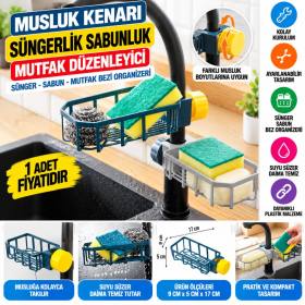 Musluk Kenarı Plastik Süngerlik Sabunluk Mutfak Düzenleyici Sünger Sabun Mutfak Organizeri (adet fiyatıdır)