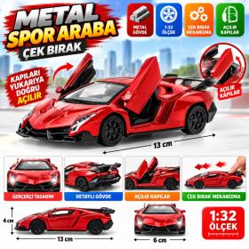 Çek Bırak Kırmızı Metal Spor Araba Sl6607B