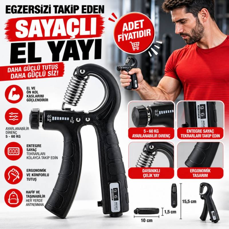 Egzersizi Takip Eden Sayaçlı El Yayı (adet fiyatıdır)