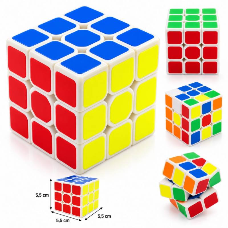 Beyaz Zemin Üzeri Renkli Zeka Küpü 3X3X3-5,5 cm (adet fiyatıdır)