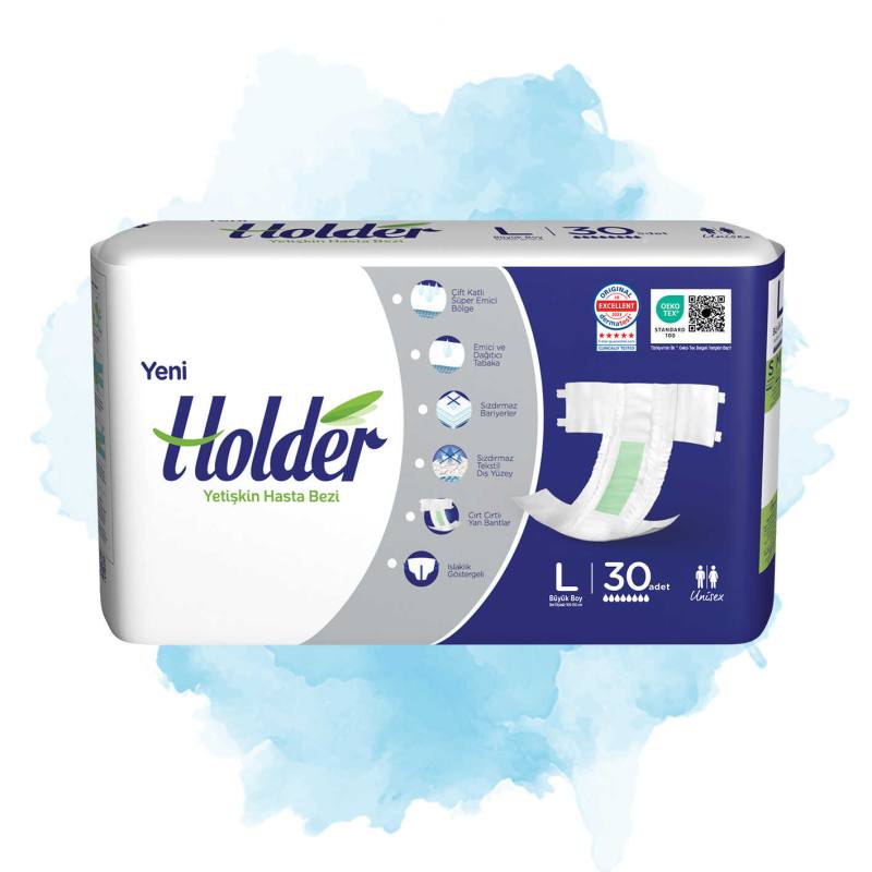 Belbantlı Yetişkin Hasta Bezi - L - 120 Adet, 4 Paket