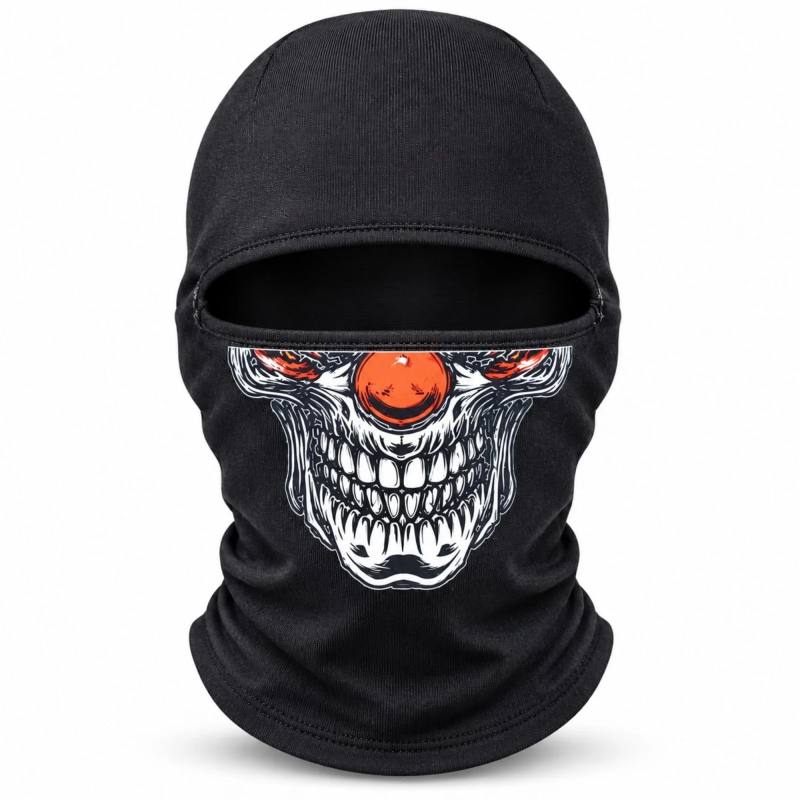 Unisex Şık Palyaço Desenli Balaklava Kışlık Tam Yüz Maske Termal Nefes Alan Esnek Kask Altı Boyunluk
