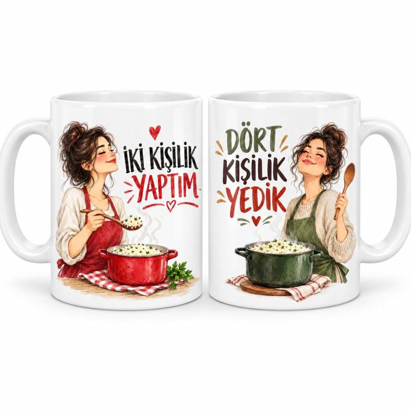 Pilav Hesabı 2'li Porselen Kupa Seti - MODEL 1138