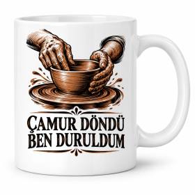Seramikte Sabır Tasarımlı Porselen Kupa - MODEL 1215