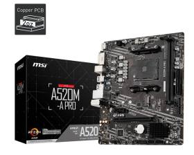 MSI A520M-A PRO DDR4 4600MHZ 1XHDMI 1XDVI 1XM.2 USB 3.2 MATX AM4 (AMD AM4 5000/4000/3000 SERİLERİ İLE UYUMLU)