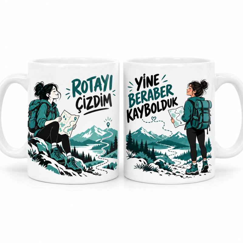 Yol Arkadaşı Rotası 2'li Porselen Kupa Seti - MODEL 1136