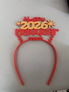 3D Baskı 2026 Happy New Year Yazılı Saç Bandı Yılbaşı Parti Aksesuarı (2027 Yapılabilir)