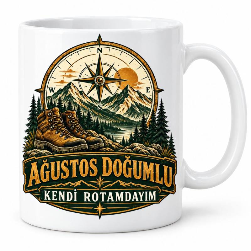Ağustos Beyefendi Rotası Tasarımlı Porselen Kupa - MODEL 1255