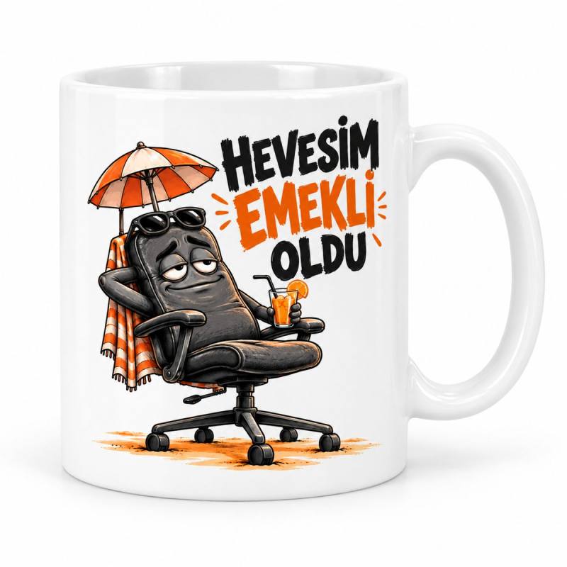 Emekli Heves Tasarımlı Porselen Kupa - MODEL 960