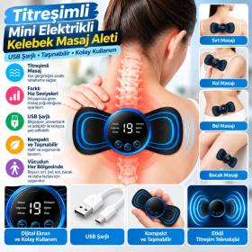 Titreşimli USB Şarj Aletli Mini Elektrikli Kelebek Masaj Aleti