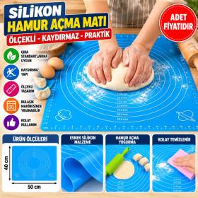 40*50 cm Silikon Ölçekli Kullanımı Kolay Hamur Açma Matı Ekmek Mantı Makarna Hamuru Yoğurma (adet fiyatıdır)